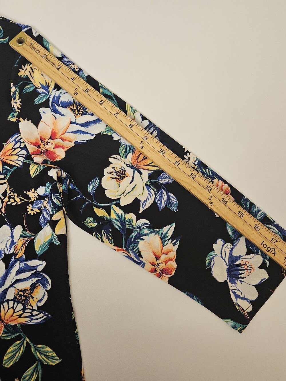 Black Floral Midi Dress with Multicolor Blooms Chico's Knee Length Floral Dress - Picture 8 of 10